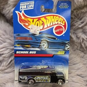 Vintage Mattel Hot Wheels Black Graphic School Bus 1980s Special Limited Edition